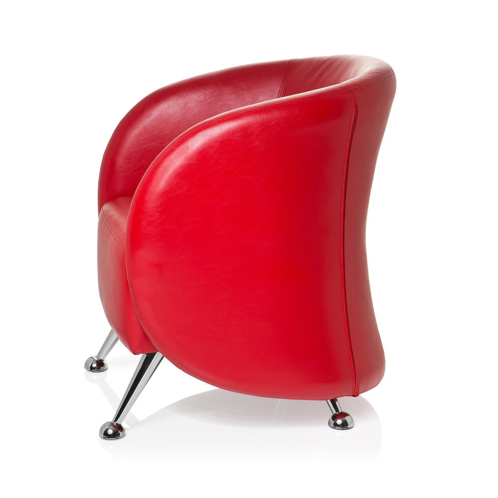 Produktabbildung Nr. 9: hjh OFFICE Loungesessel / Clubsessel ST. LUCIA Kunstleder, rot