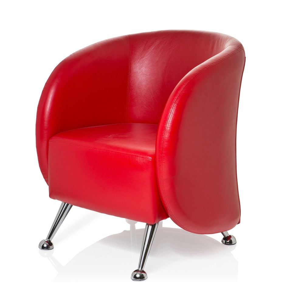 Produktabbildung Nr. 10: hjh OFFICE Loungesessel / Clubsessel ST. LUCIA Kunstleder, rot