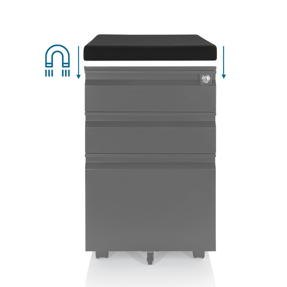 Produktabbildung Nr. 3: hjh OFFICE Rollcontainer COLOR OS Metall schwarz mit Sitzkissen, schwarz