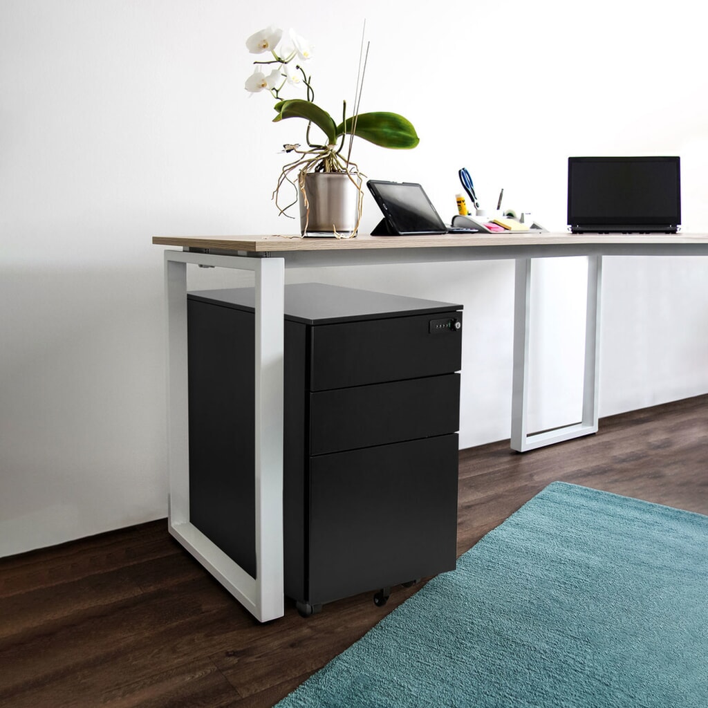 Produktabbildung Nr. 5: hjh OFFICE Rollcontainer COLOR OS I Metall, schwarz mit Zahlenschloss