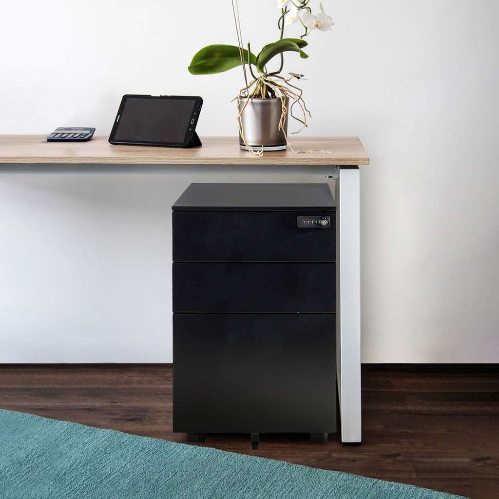 Produktabbildung Nr. 7: hjh OFFICE Rollcontainer COLOR OS I Metall, schwarz mit Zahlenschloss