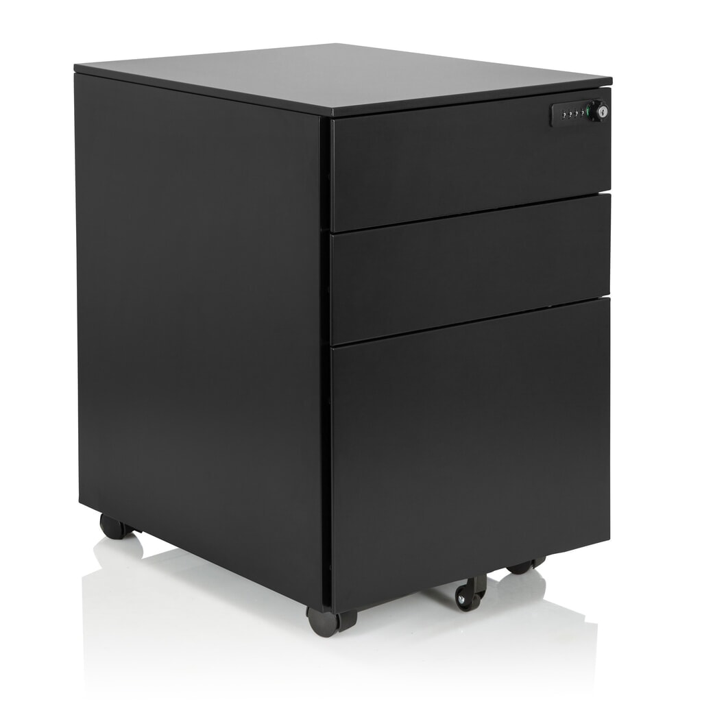 Produktabbildung Nr. 8: hjh OFFICE Rollcontainer COLOR OS I Metall, schwarz mit Zahlenschloss