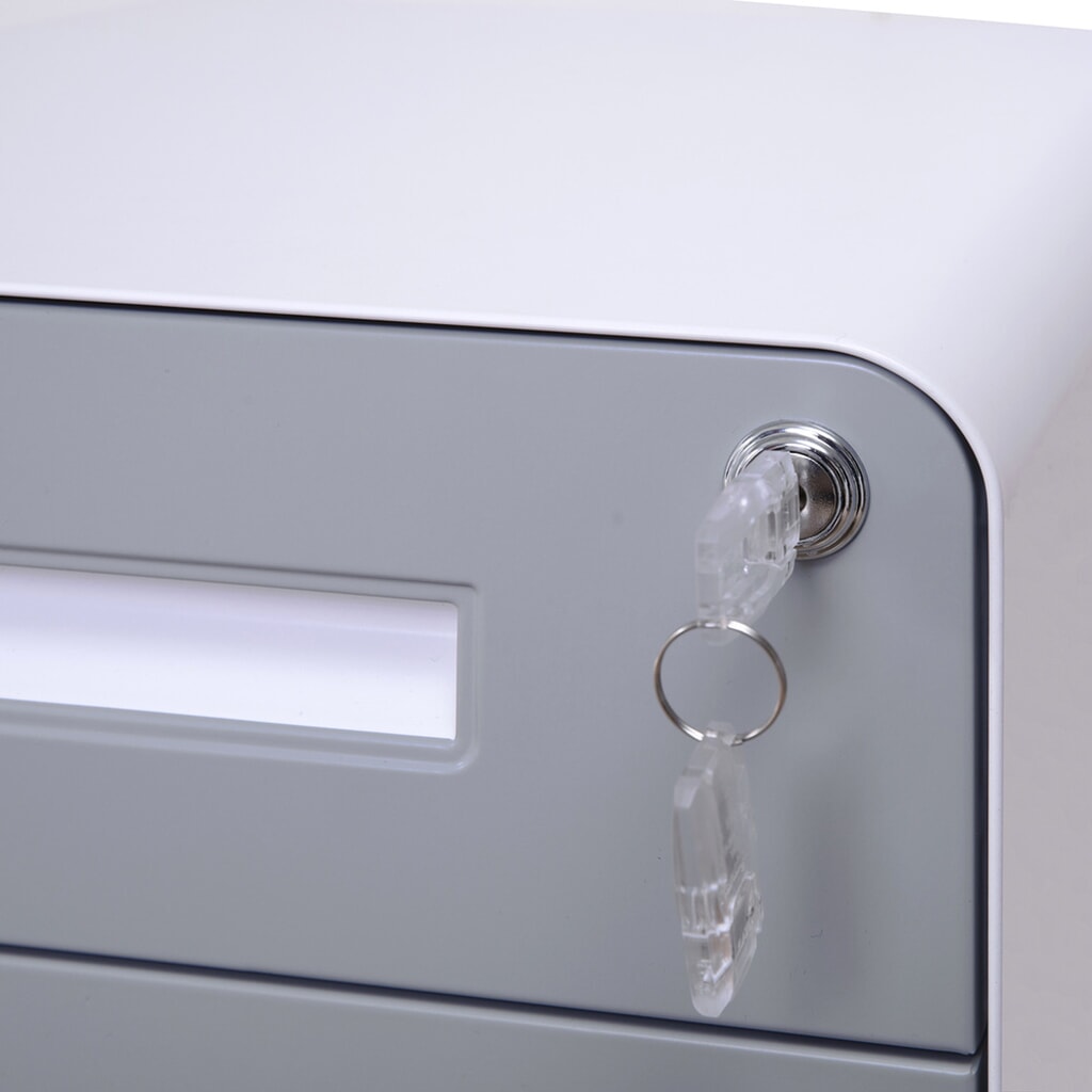 hjh OFFICE Rollcontainer COLOR PLUS I Metall, weiß / grau Produktabbildung Nr. 3: hjh OFFICE Rollcontainer COLOR PLUS I Metall, weiß / grau