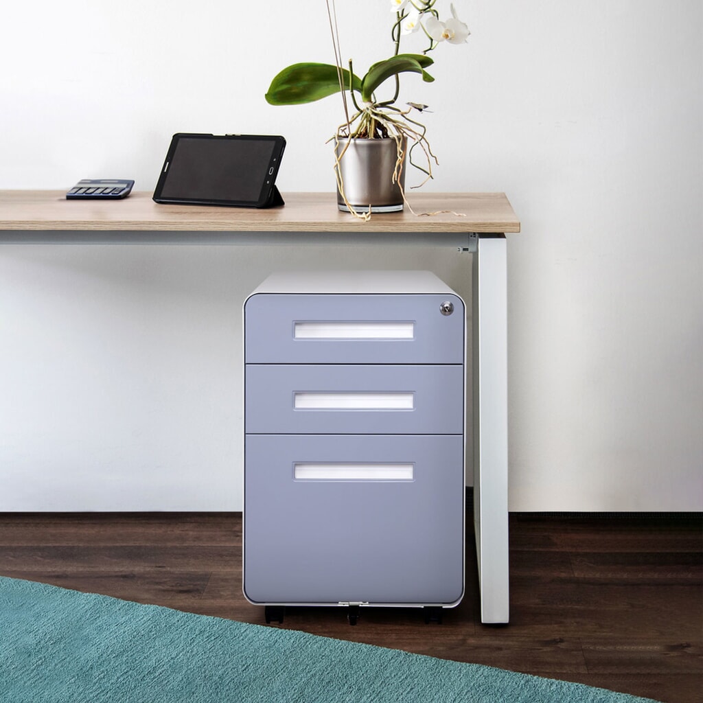 Produktabbildung Nr. 7: hjh OFFICE Rollcontainer COLOR PLUS I Metall, weiß / grau