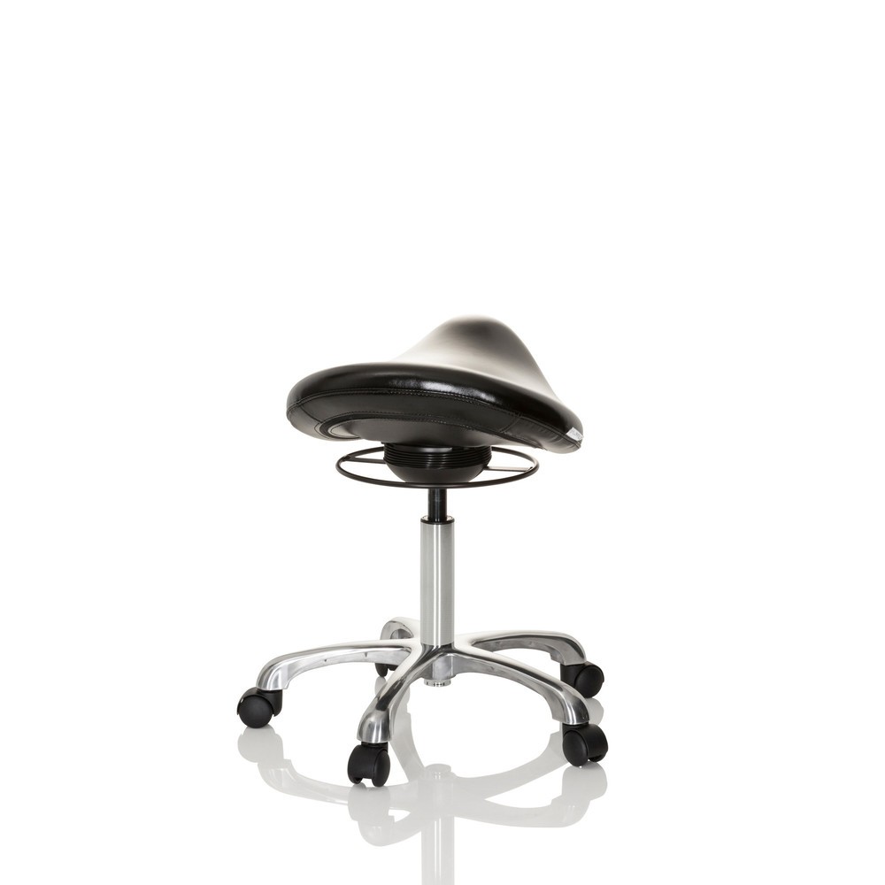 Produktabbildung Nr. 5: hjh OFFICE Sattelhocker / Sattelstuhl ORTHO SIT PU Kunstleder, schwarz