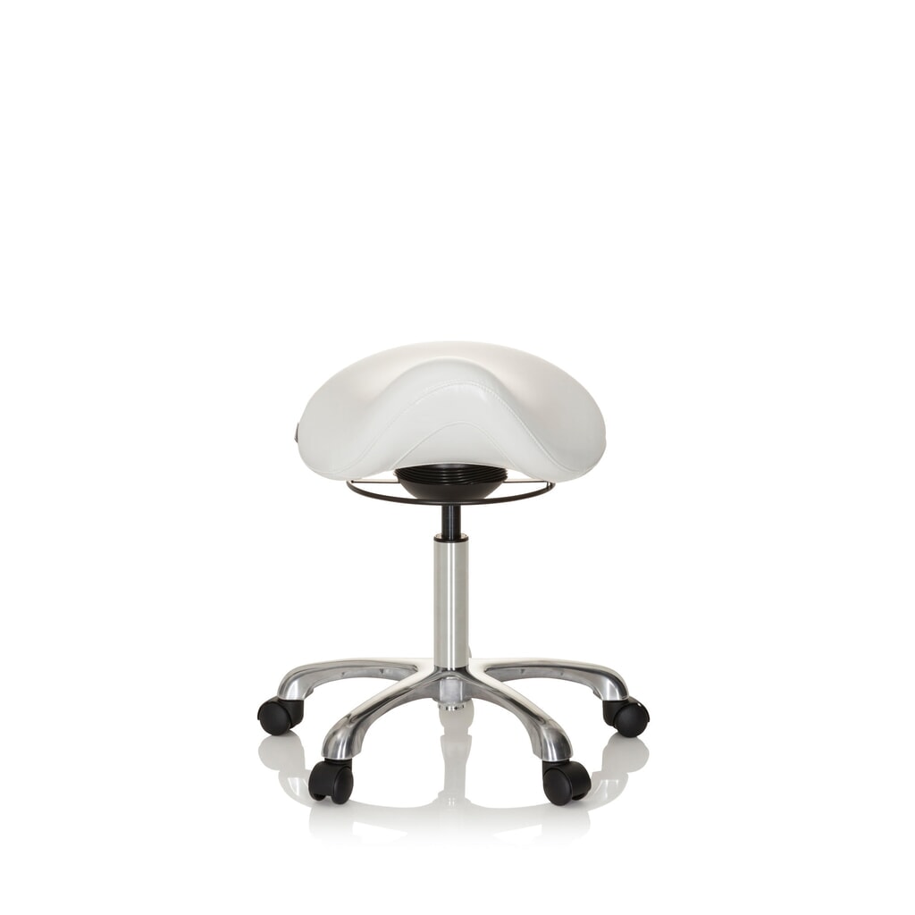 hjh OFFICE Ergonomischer Hocker / Sattelstuhl ORTHO SIT PU Kunstleder, weiß Produktabbildung: hjh OFFICE Ergonomischer Hocker / Sattelstuhl ORTHO SIT PU Kunstleder, weiß