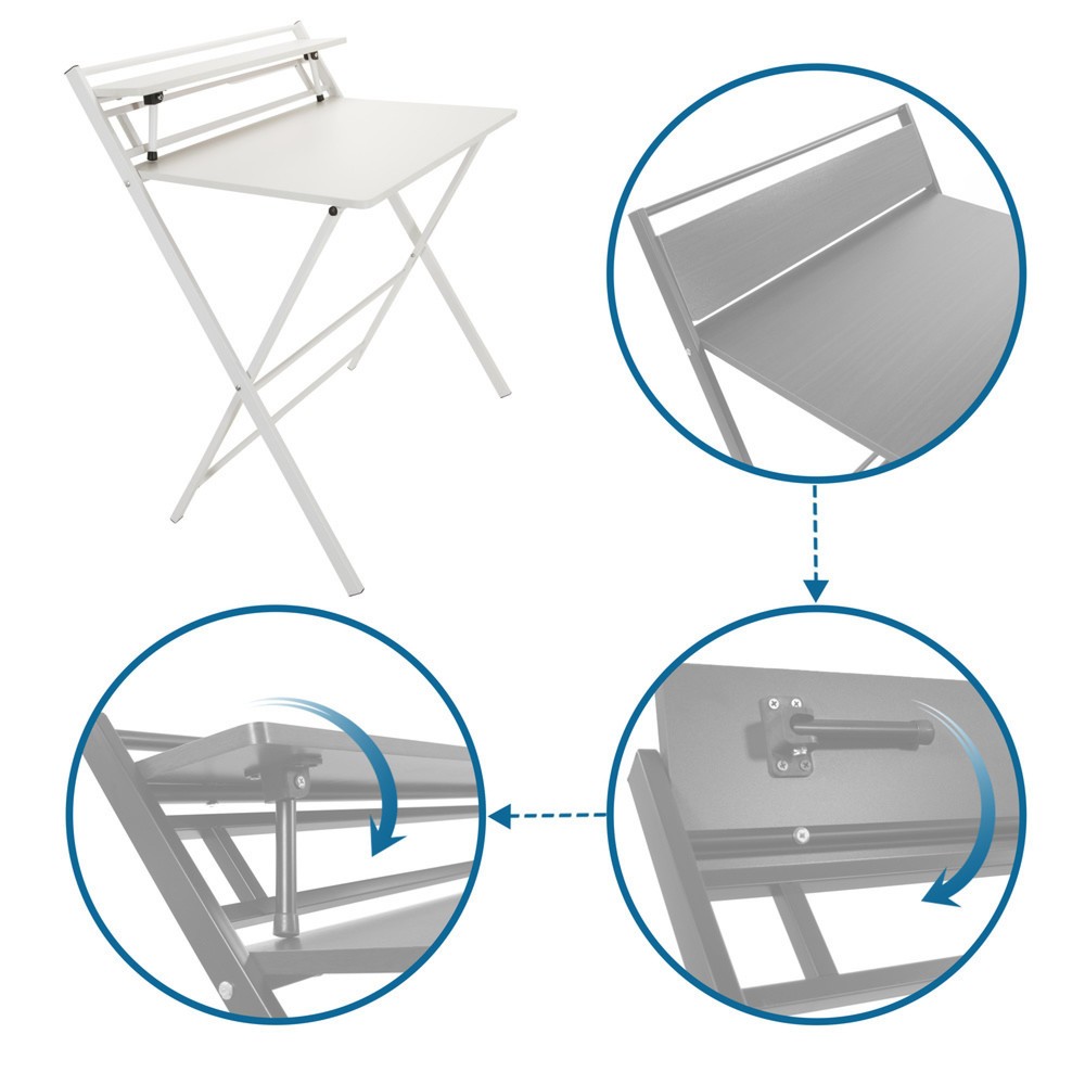 Produktabbildung Nr. 3: hjh OFFICE Schreibtisch / Arbeitstisch EASY CLAP 92 x 84, weiß / weiß