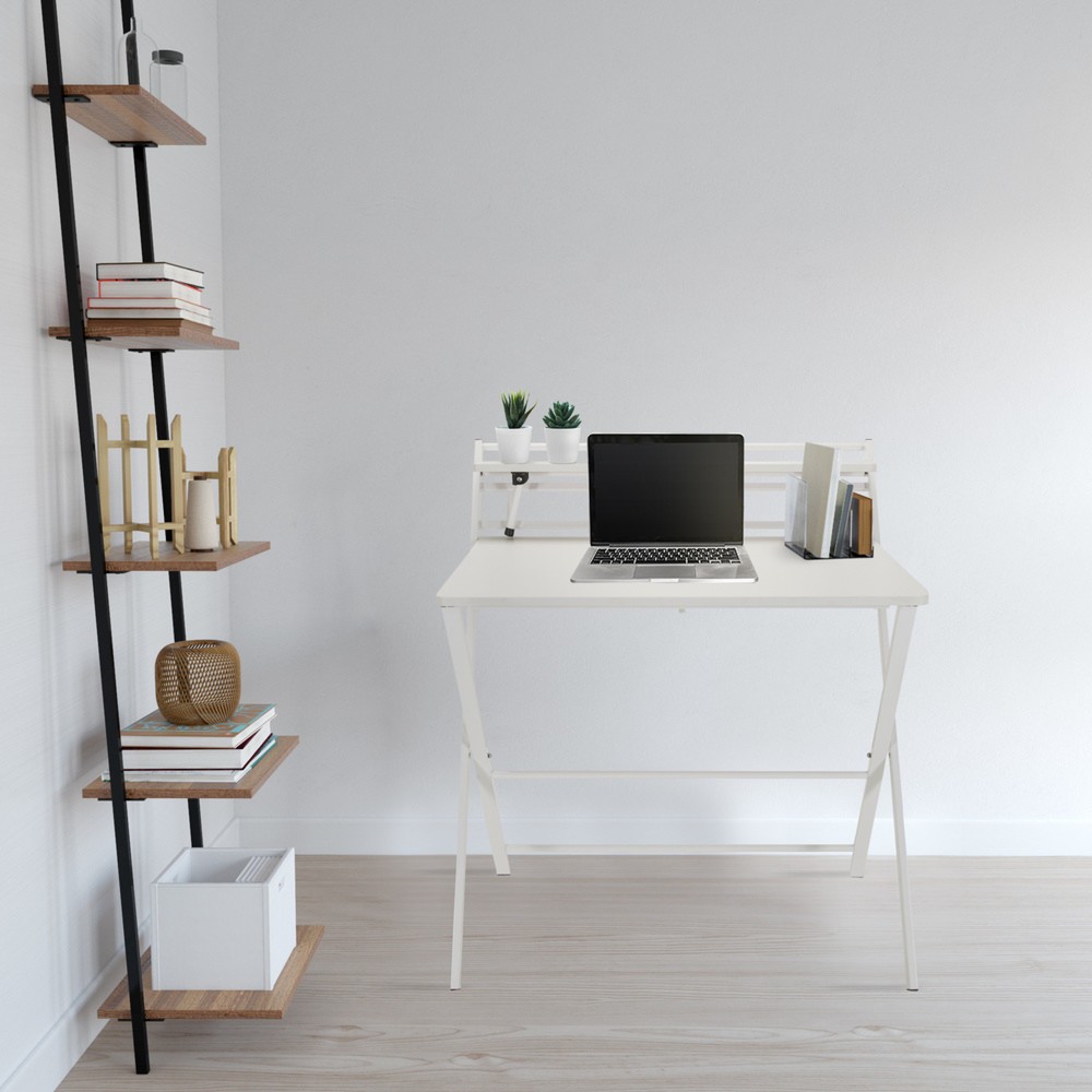 Produktabbildung Nr. 4: hjh OFFICE Schreibtisch / Arbeitstisch EASY CLAP 92 x 84, weiß / weiß