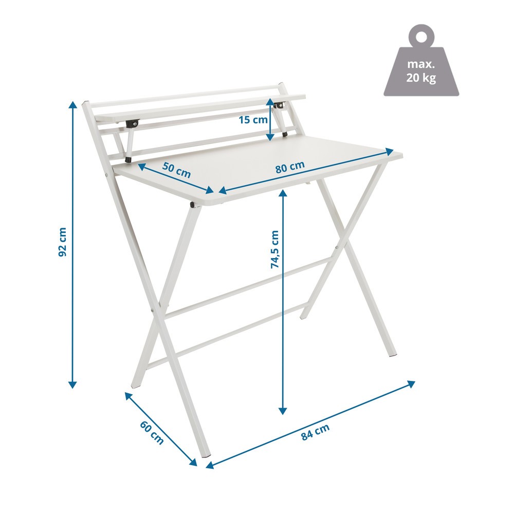 Produktabbildung Nr. 5: hjh OFFICE Schreibtisch / Arbeitstisch EASY CLAP 92 x 84, weiß / weiß