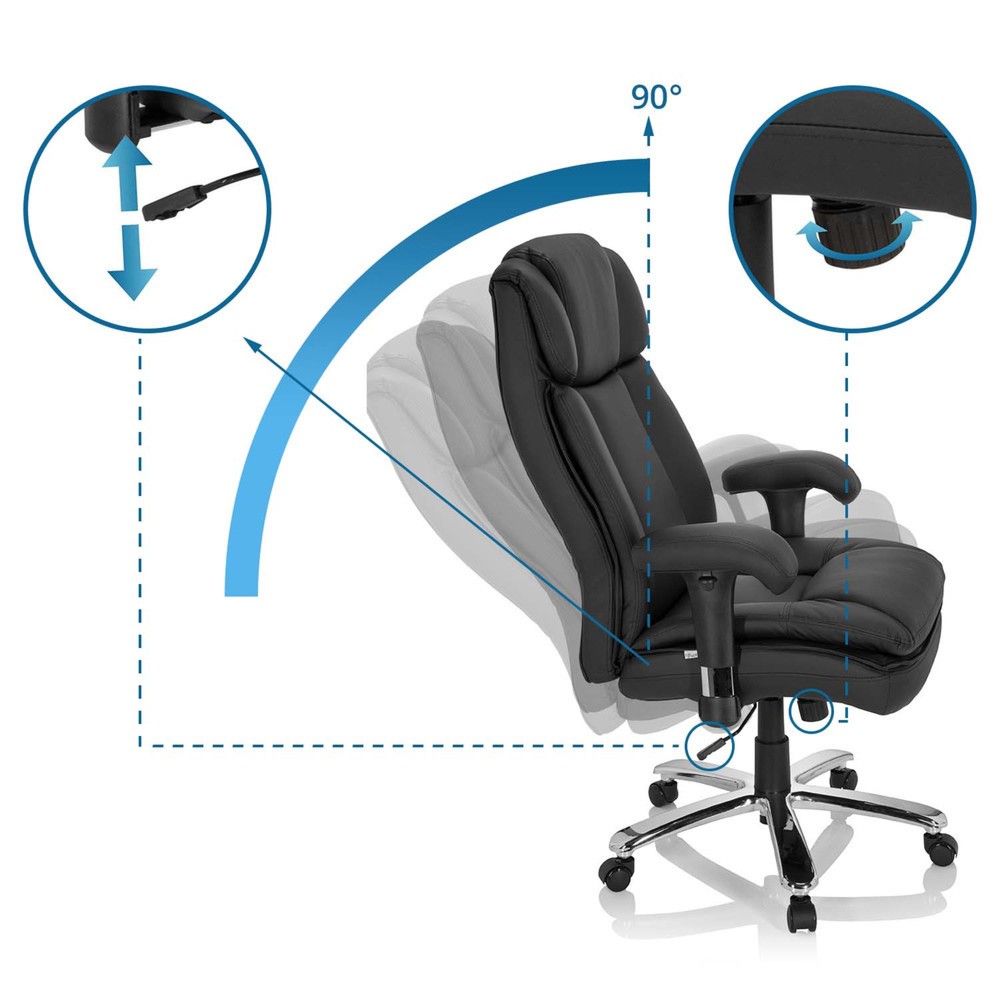 Produktabbildung Nr. 10: hjh OFFICE Schwerlaststuhl / Büro BUILDER XXL I PU Kunstleder, schwarz
