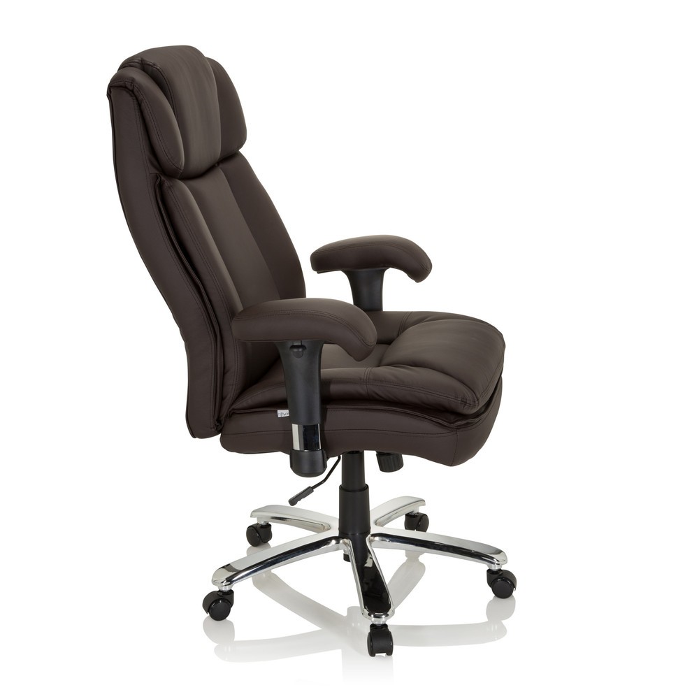 Produktabbildung Nr. 3: hjh OFFICE Schwerlaststuhl / Büro BUILDER XXL I PU Kunstleder, dunkelbraun