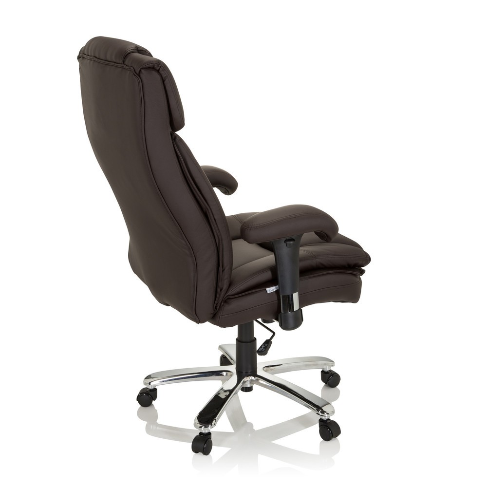 Produktabbildung Nr. 4: hjh OFFICE Schwerlaststuhl / Büro BUILDER XXL I PU Kunstleder, dunkelbraun