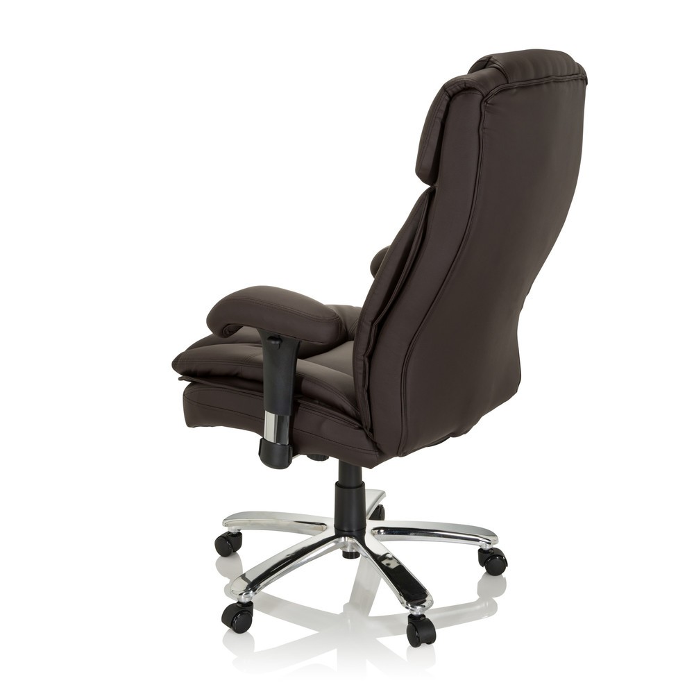 Produktabbildung Nr. 7: hjh OFFICE Schwerlaststuhl / Büro BUILDER XXL I PU Kunstleder, dunkelbraun