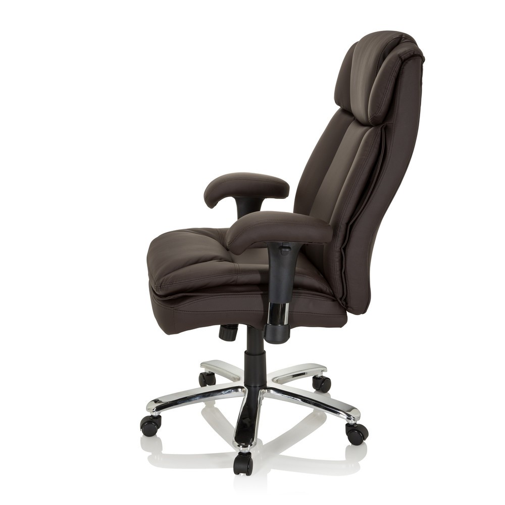 Produktabbildung Nr. 8: hjh OFFICE Schwerlaststuhl / Büro BUILDER XXL I PU Kunstleder, dunkelbraun