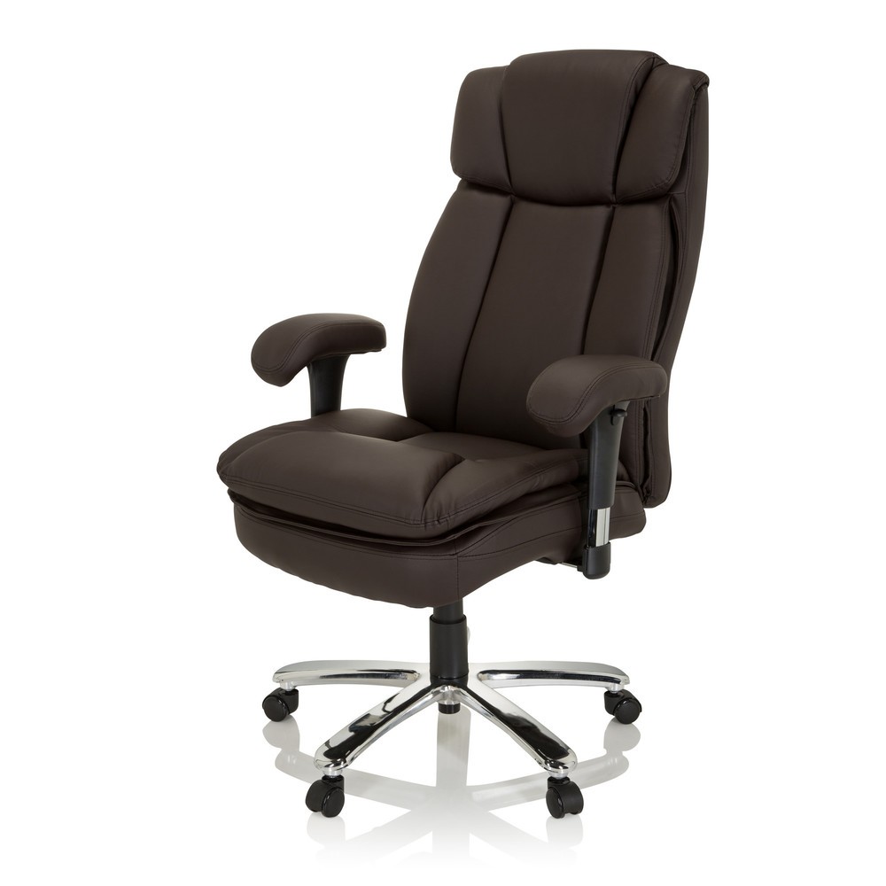 Produktabbildung Nr. 9: hjh OFFICE Schwerlaststuhl / Büro BUILDER XXL I PU Kunstleder, dunkelbraun