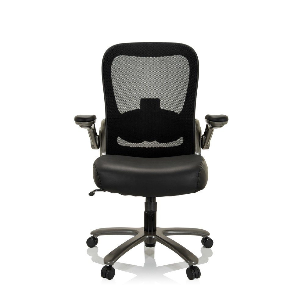 Produktabbildung Nr. 1: hjh OFFICE Schwerlaststuhl / Bürostuhl INSTRUCTOR T I Titan XXL Netzstoff / Leder, schwarz