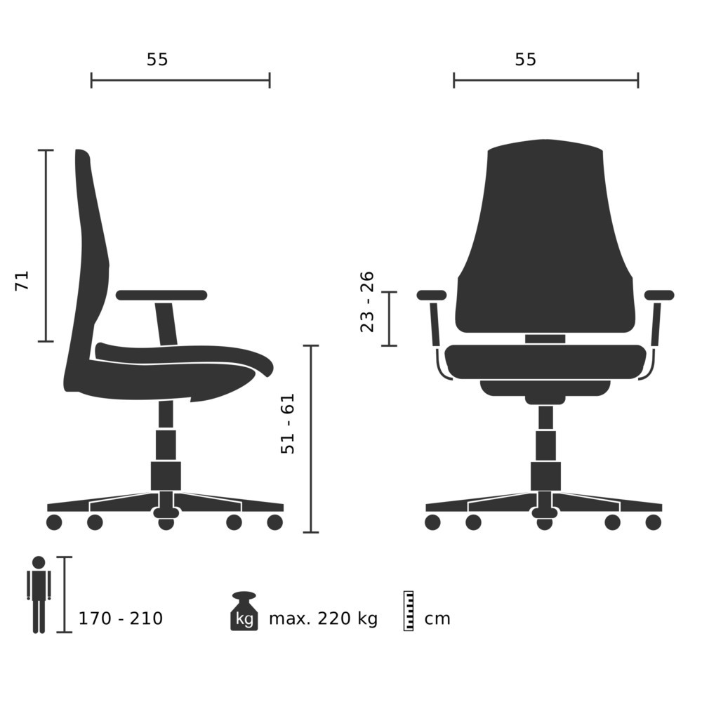 Produktabbildung Nr. 5: hjh OFFICE Schwerlaststuhl / Bürostuhl INSTRUCTOR T I Titan XXL Netzstoff / Kunstleder, schwarz