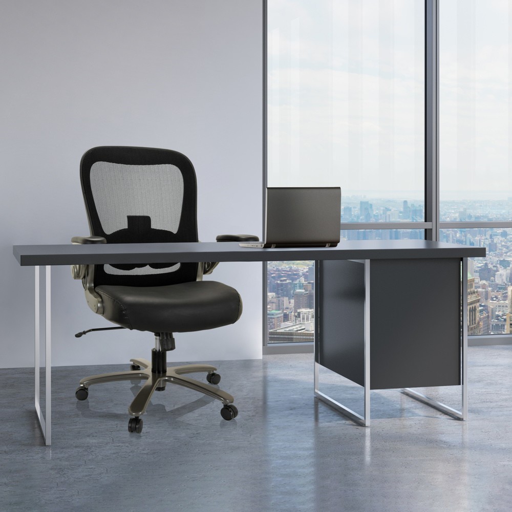 Produktabbildung Nr. 4: hjh OFFICE Schwerlaststuhl / Bürostuhl INSTRUCTOR T I Titan XXL Netzstoff / Leder, schwarz
