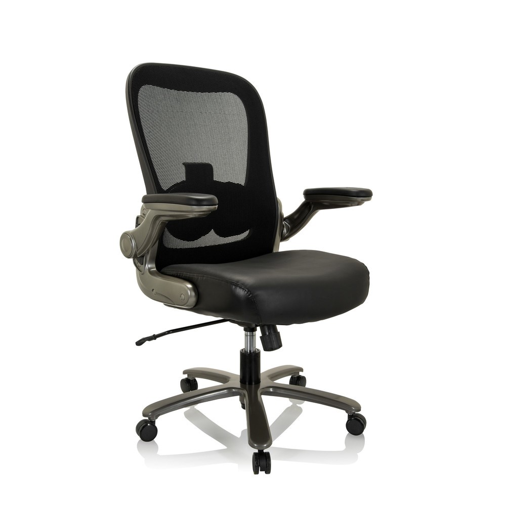 Produktabbildung Nr. 7: hjh OFFICE Schwerlaststuhl / Bürostuhl INSTRUCTOR T I Titan XXL Netzstoff / Leder, schwarz