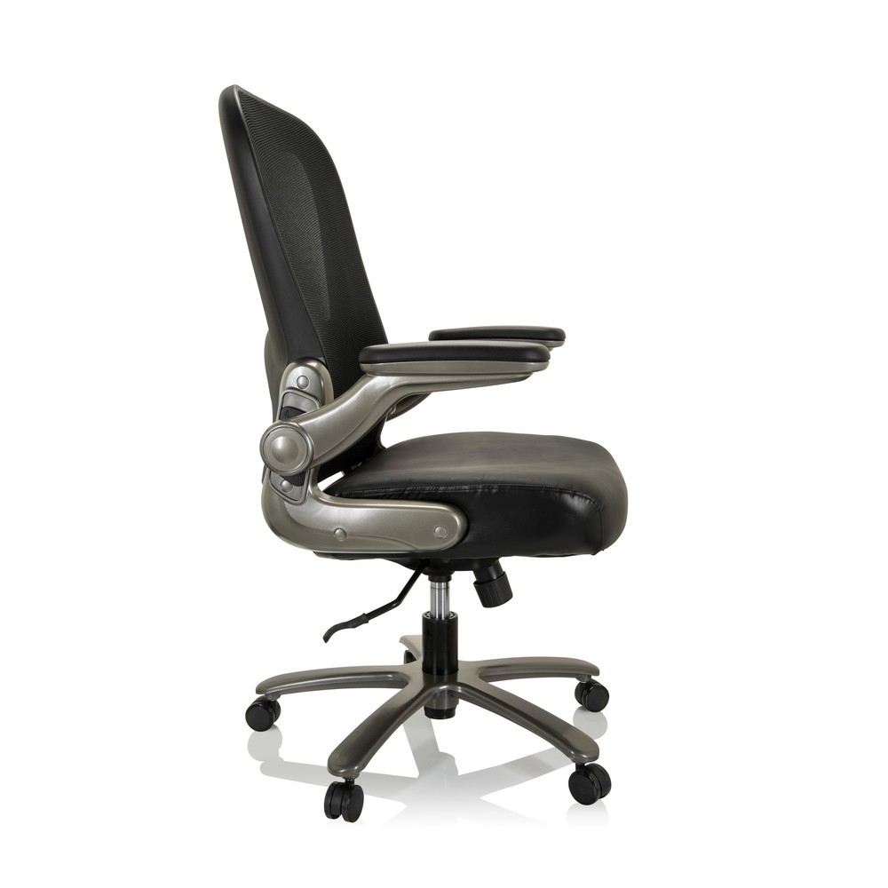 Produktabbildung Nr. 8: hjh OFFICE Schwerlaststuhl / Bürostuhl INSTRUCTOR T I Titan XXL Netzstoff / Leder, schwarz