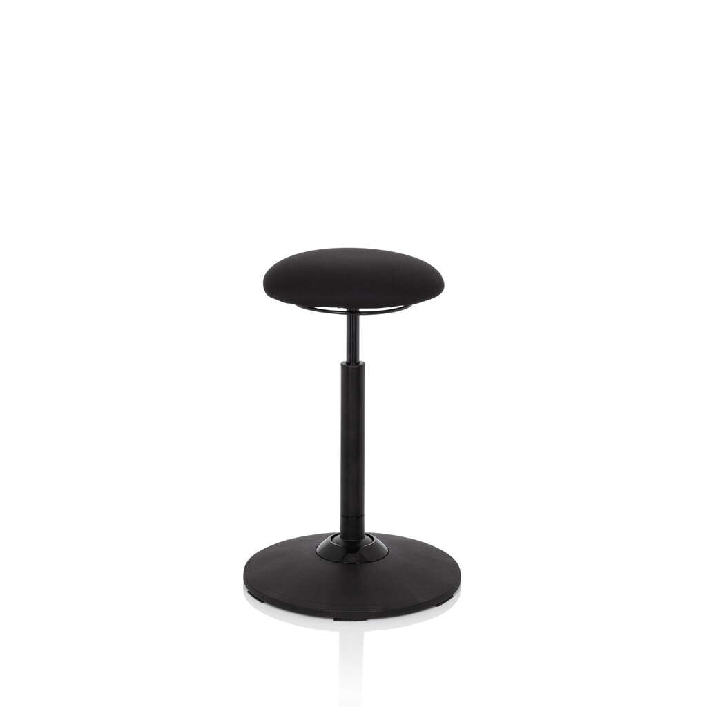 Produktabbildung: hjh OFFICE Ergonomische Hocker / Stehhilfe BALANCE SIT Stoff, schwarz