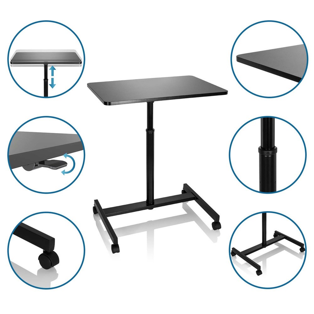 Produktabbildung Nr. 3: hjh OFFICE Stehtisch / Laptopständer STAND VM-SU mit Gasdruckfeder & Rollen, schwarz