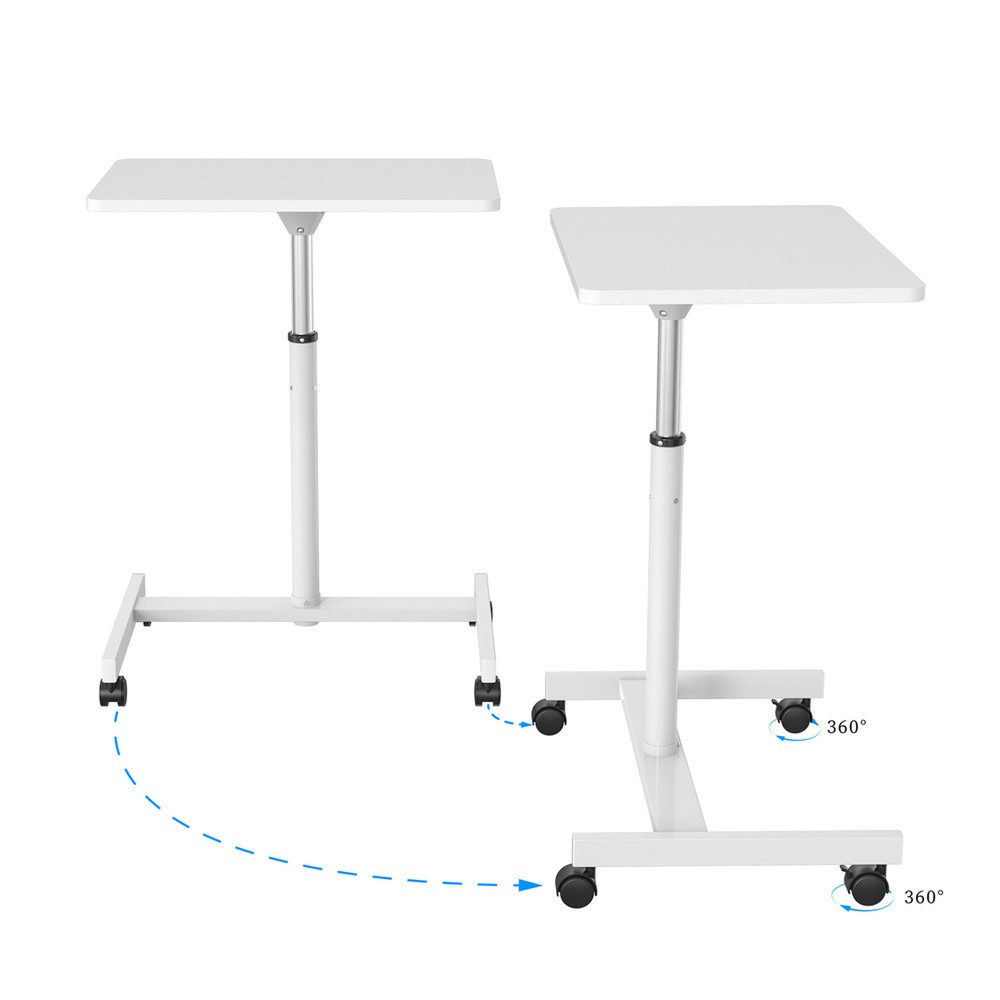 Produktabbildung Nr. 4: hjh OFFICE Stehtisch / Laptopständer STAND VM-SU mit Gasdruckfeder & Rollen, weiß