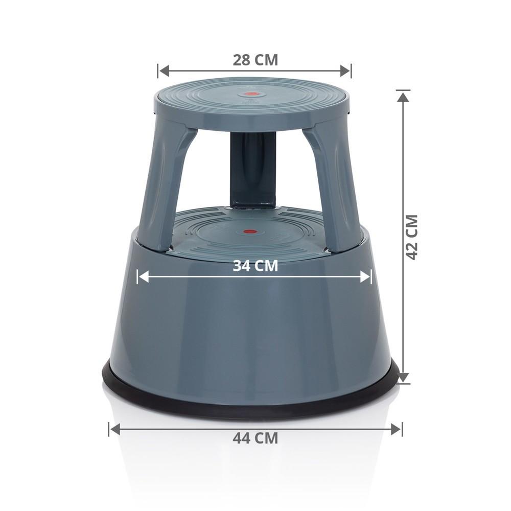 Produktabbildung Nr. 10: hjh OFFICE Tritthocker / Rollhocker TIO-M II Metall, Kunststoff, dunkelgrau