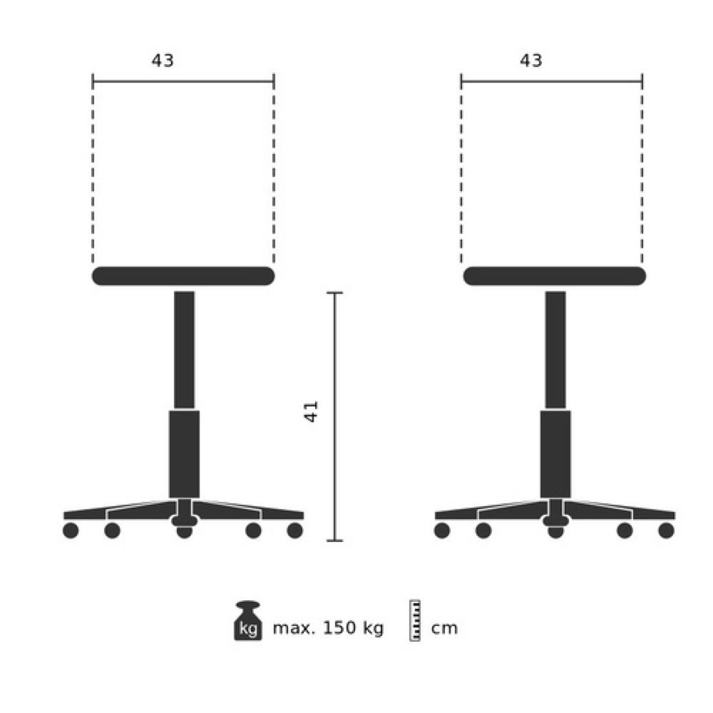 Produktabbildung Nr. 11: hjh OFFICE Tritthocker / Rollhocker TIO-M II Metall, Kunststoff, hellgrau