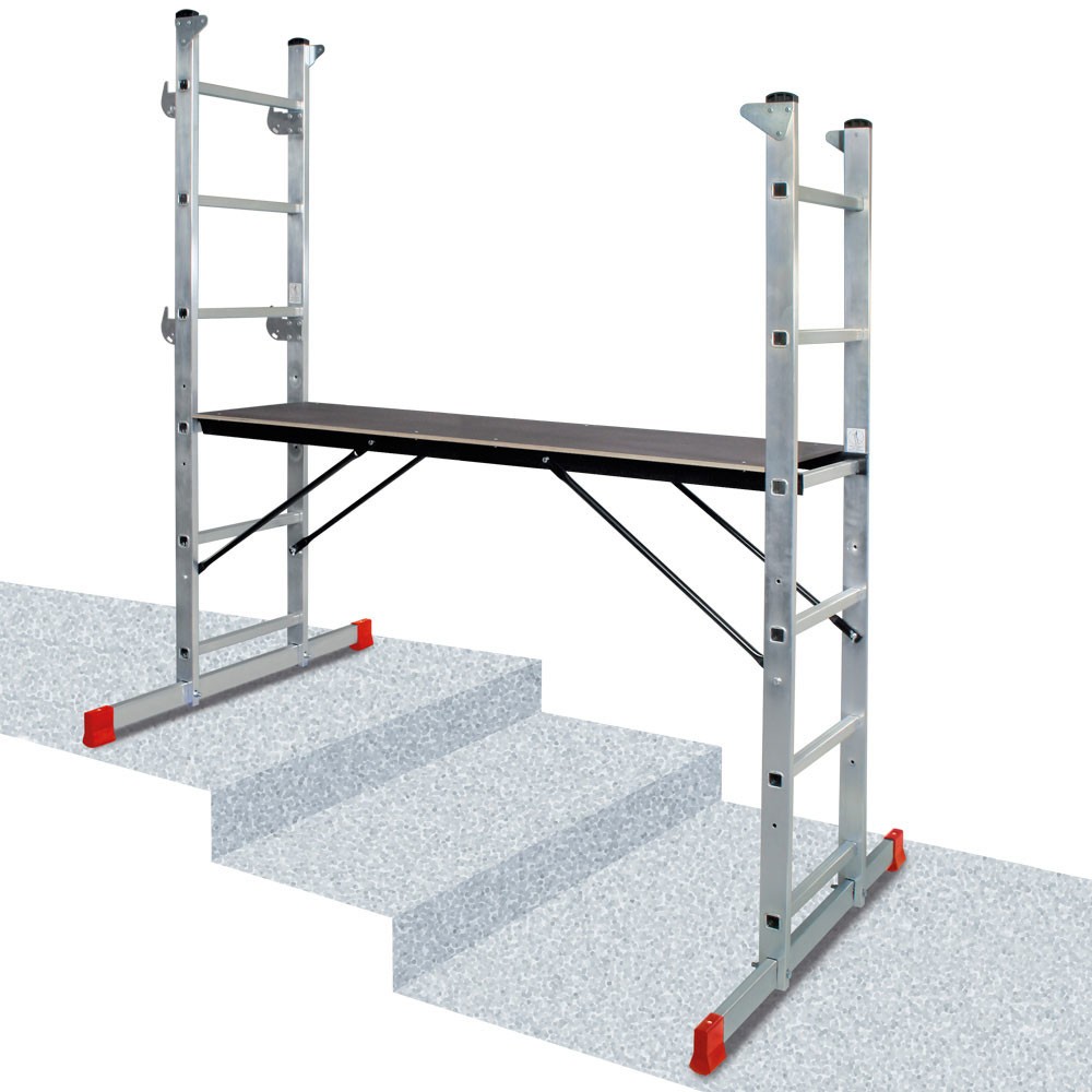 Číslo obrázku produktu 4: Hliníkové žebříkové lešení HEMMDAL 3 v 1, nosnost 135 kg