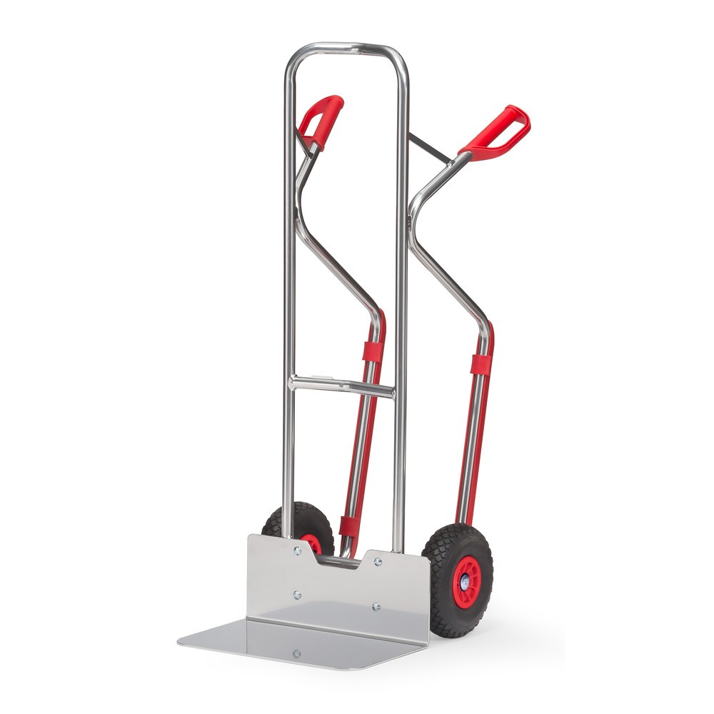 Obrázek produktu: Hliníkový rudl fetra®, nosnost 200 kg, ložná plocha lopaty ŠxH 480 x 300 mm, s ližinami, pneumatiky PU