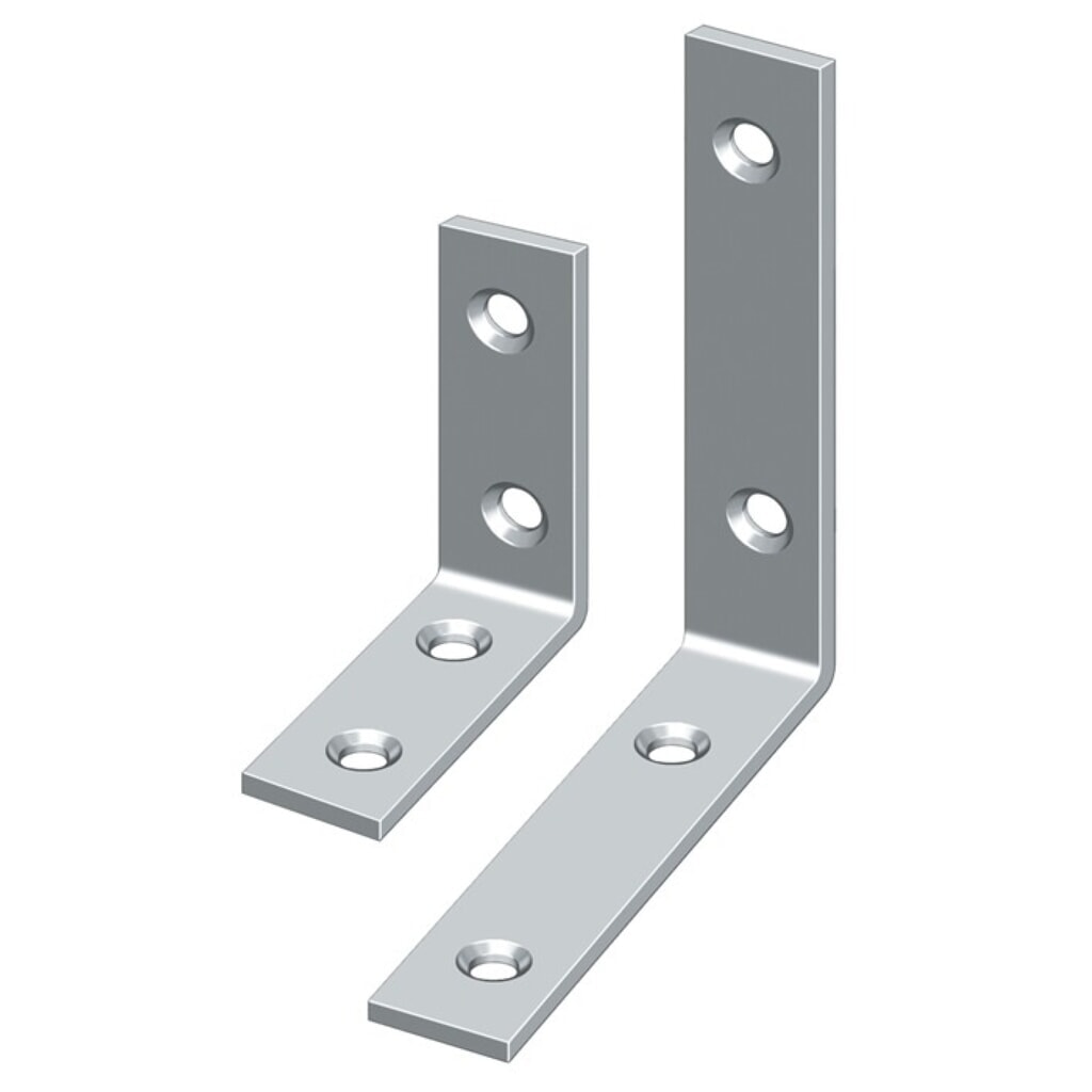 Produktabbildung: HOHAGE Bastlerwinkel, Stahl galvanisch gelb verzinkt, Länge 50 mm Breite 10 mm Stärke 1,8 mm, schmal