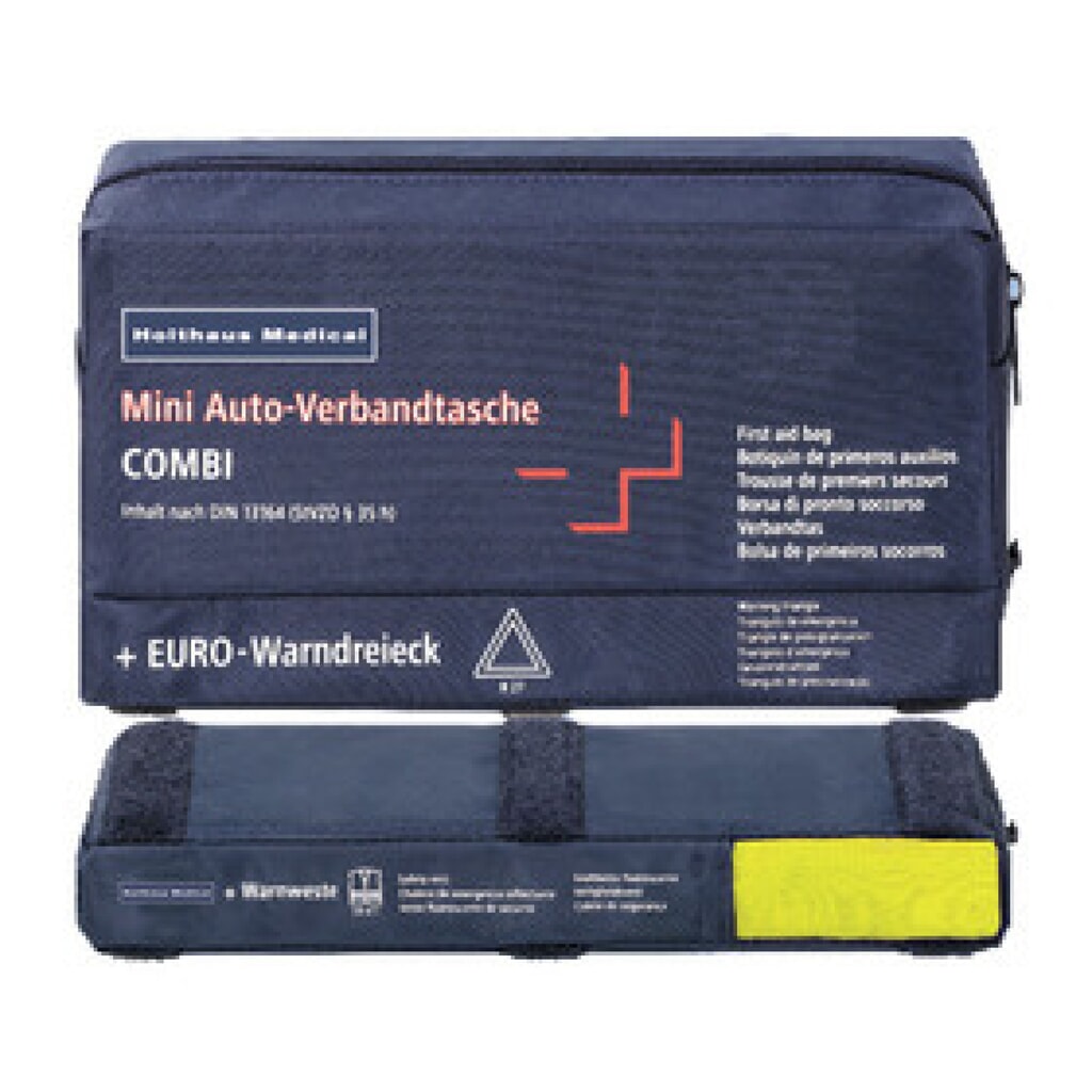 Holthaus Mini Auto-Verbandtasche Combi 3 in 1, DIN 13164, (BxHxT): 22,0 x 15,0 x 8,0 cm Produktabbildung: Holthaus Mini Auto-Verbandtasche Combi 3 in 1, DIN 13164, (BxHxT): 22,0 x 15,0 x 8,0 cm