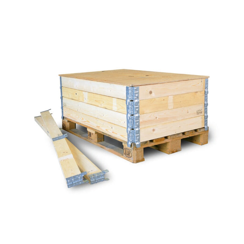 Produktabbildung: Holzaufsatzrahmen für Europaletten, 1/2-Maß, LxBxH 800 x 600 x 200 mm