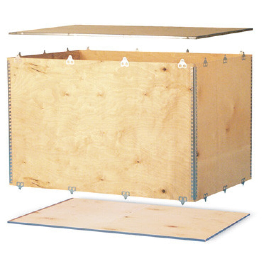 Holzfaltkiste, 3-teilig, LxBxH 780 x 580 x 587 mm Produktabbildung: Holzfaltkiste, 3-teilig, LxBxH 780 x 580 x 587 mm