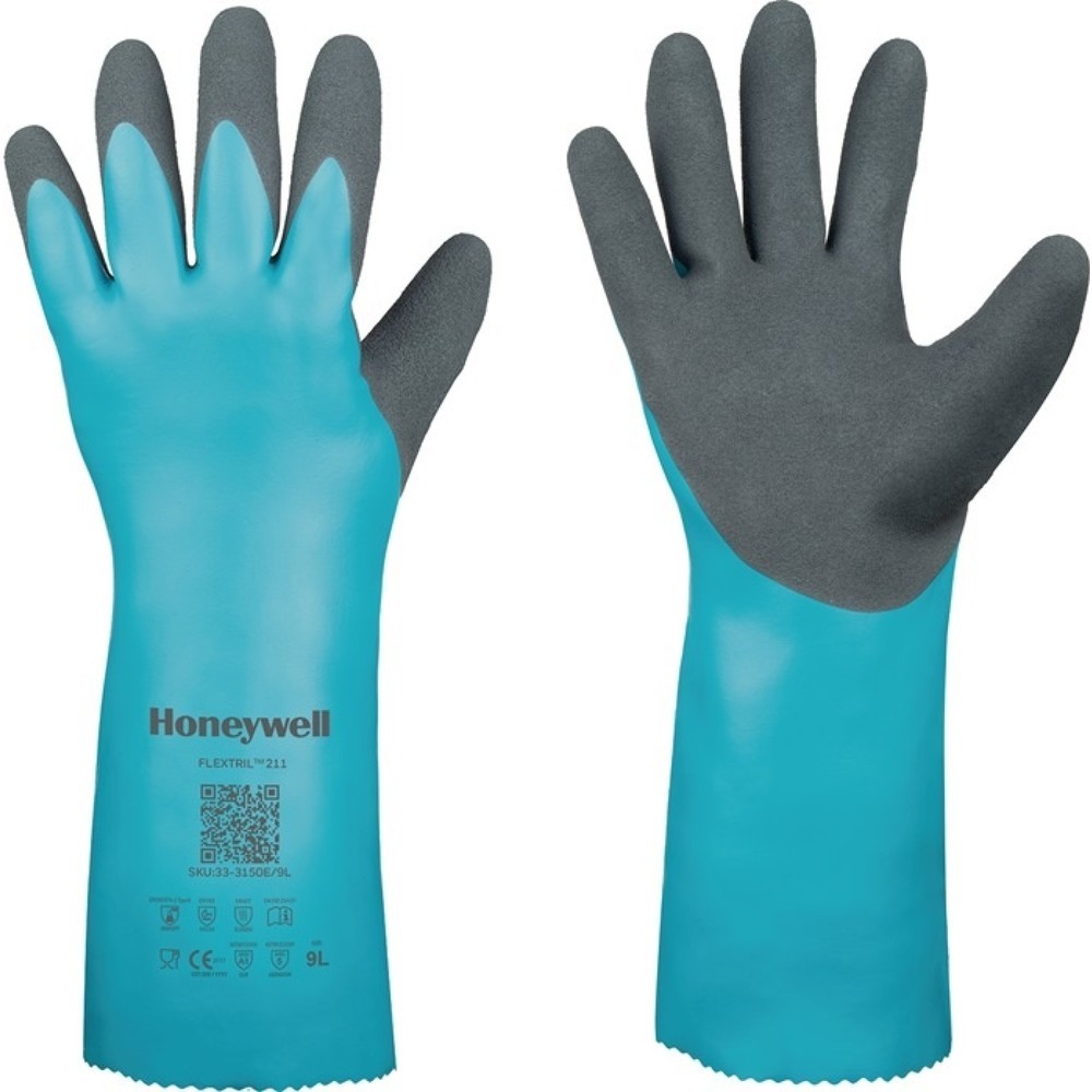 Produktabbildung: HONEYWELL Chemiehandschuhe FLEXTRIL™ 211, Größe 10 grün, EN 388, EN 374, EN 407