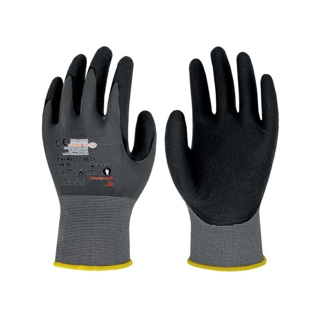 Produktabbildung: HONEYWELL Handschuhe FlexMech 663+, Größe 11 grau/schwarz
