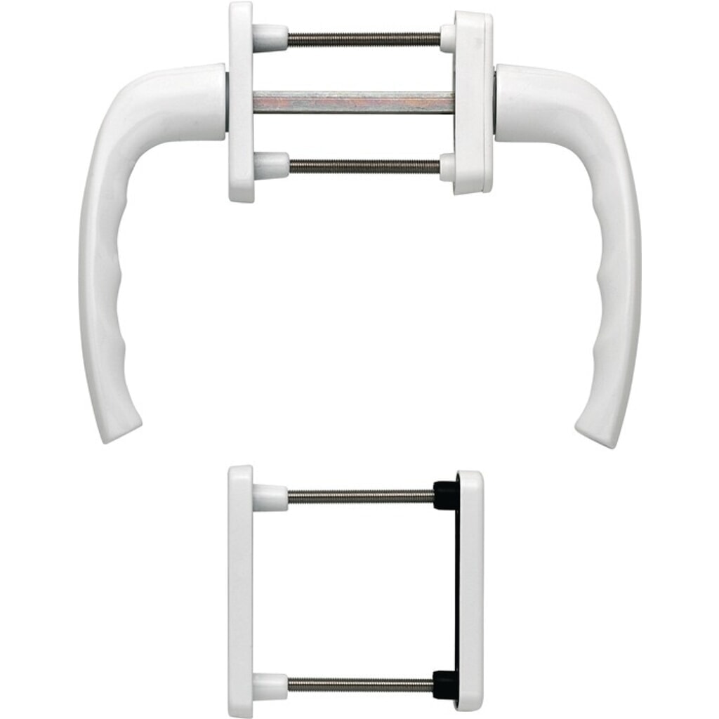 HOPPE Balkongarnitur New York 0810/961N/U10/…, 63-73 mm, Aluminium F9016, Vierkant 7 mm Produktabbildung: HOPPE Balkongarnitur New York 0810/961N/U10/…, 63-73 mm, Aluminium F9016, Vierkant 7 mm