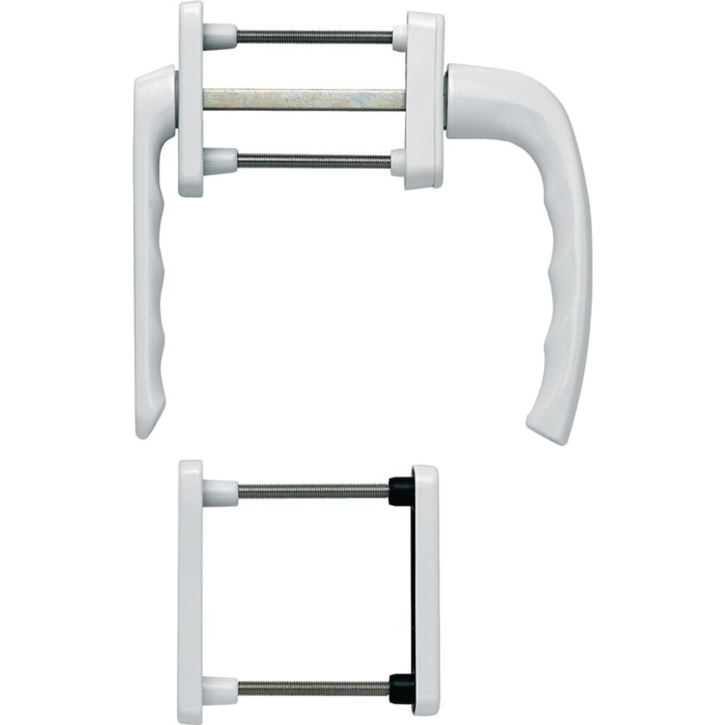 Produktabbildung: HOPPE Balkongarnitur New York 099KH/961N/U10/…, 63-73 mm, Aluminium F9016, Vierkant 7 mm