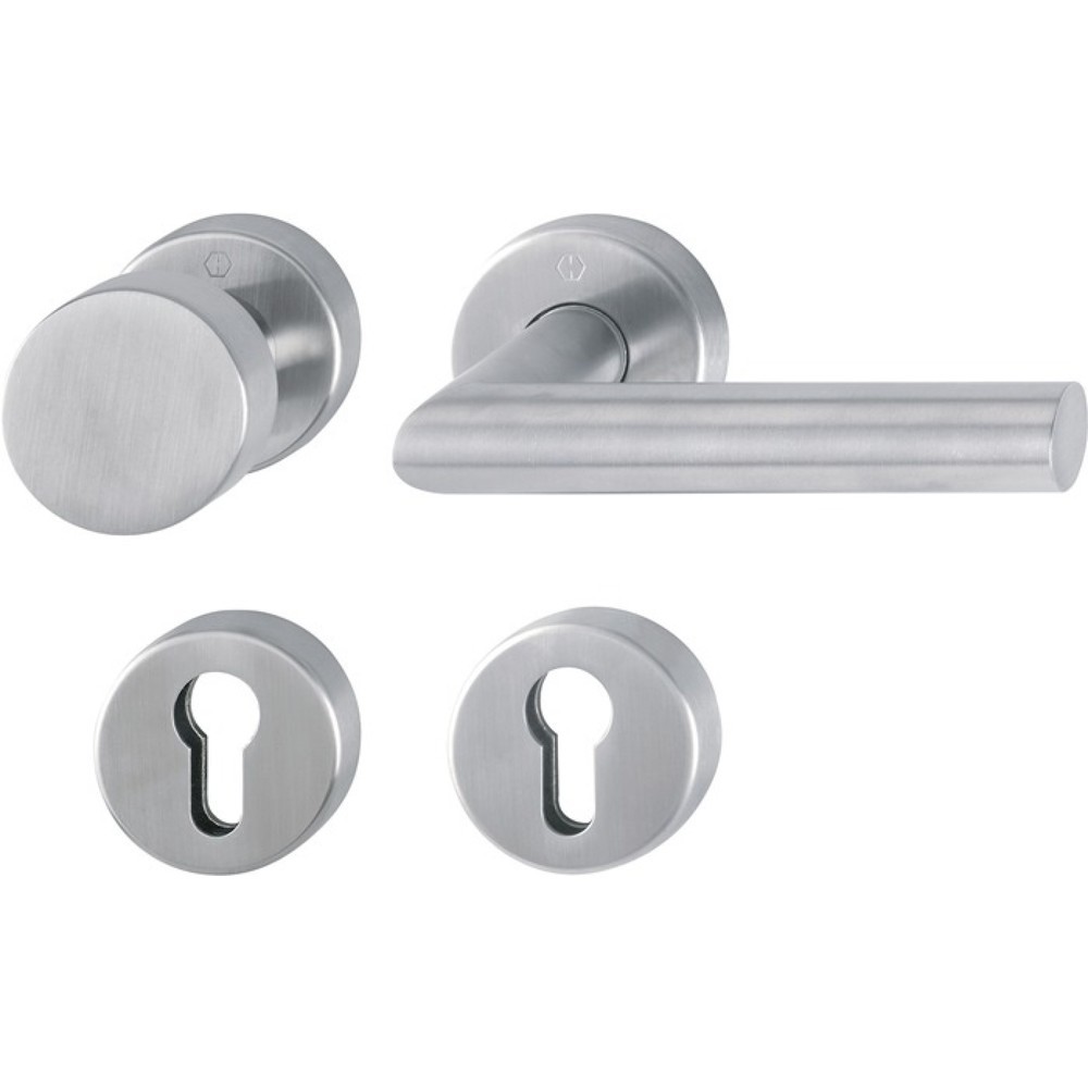 HOPPE Feuerschutzgarnitur Amsterdam FS-E58/42H/42HS/1400, für Türstärke 40-65 mm PZ rund, Edelstahl F69 D/K, DIN links / rechts Produktabbildung: HOPPE Feuerschutzgarnitur Amsterdam FS-E58/42H/42HS/1400, für Türstärke 40-65 mm PZ rund, Edelstahl F69 D/K, DIN links / rechts