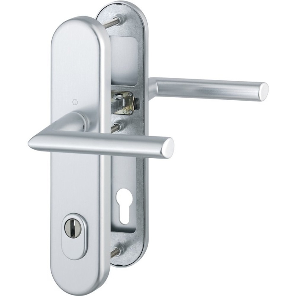 Produktabbildung: HOPPE Schutzgarnitur Stockholm 1140/3332ZA/3410, 92 mm, Aluminium F1, 67-72 mm