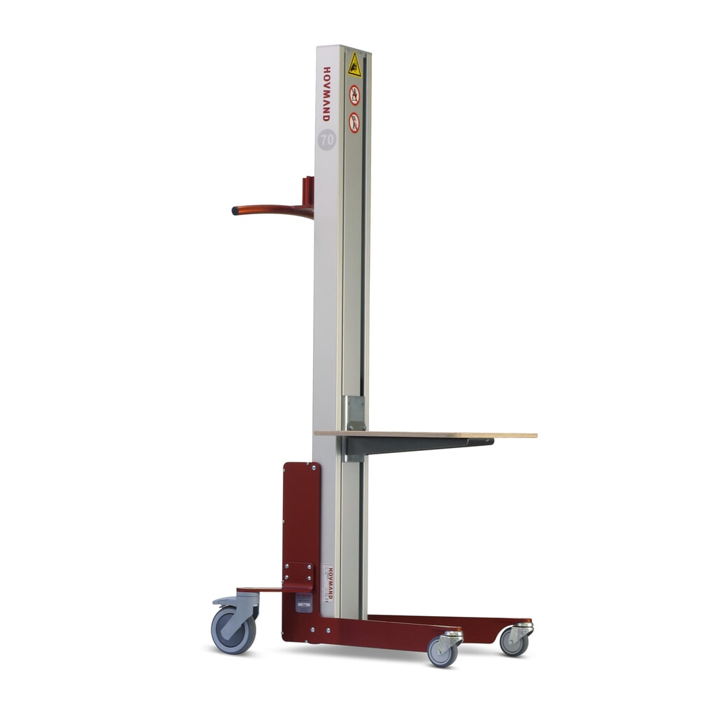 Produktabbildung: HOVMAND Hebelift mit Holz-Plattform, Hubbereich 115-1.354 mm, TK 70 kg