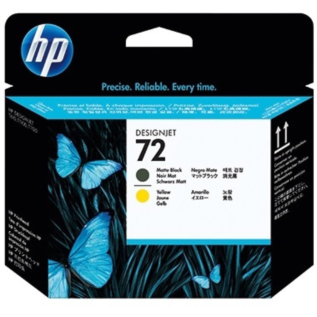 HP Druckkopf C9384A 72 matt schwarz/gelb Produktabbildung: HP Druckkopf C9384A 72 matt schwarz/gelb
