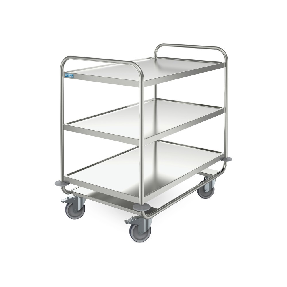 Produktabbildung Nr. 2: HUPFER® Schwerer Servierwagen aus Edelstahl, 3 Etagen à 1.000 x 600 mm