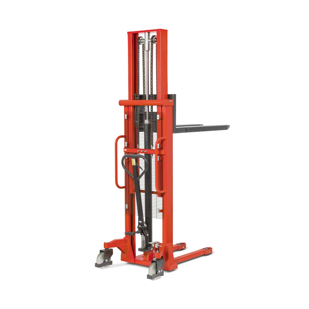Zdjęcie produktu nr 1: Hydrauliczny wózek widłowy BASIC PSM 1.0 z podwójnym masztem teleskopowym, wysokość podnoszenia 2500 mm, udźwig 1000 kg
