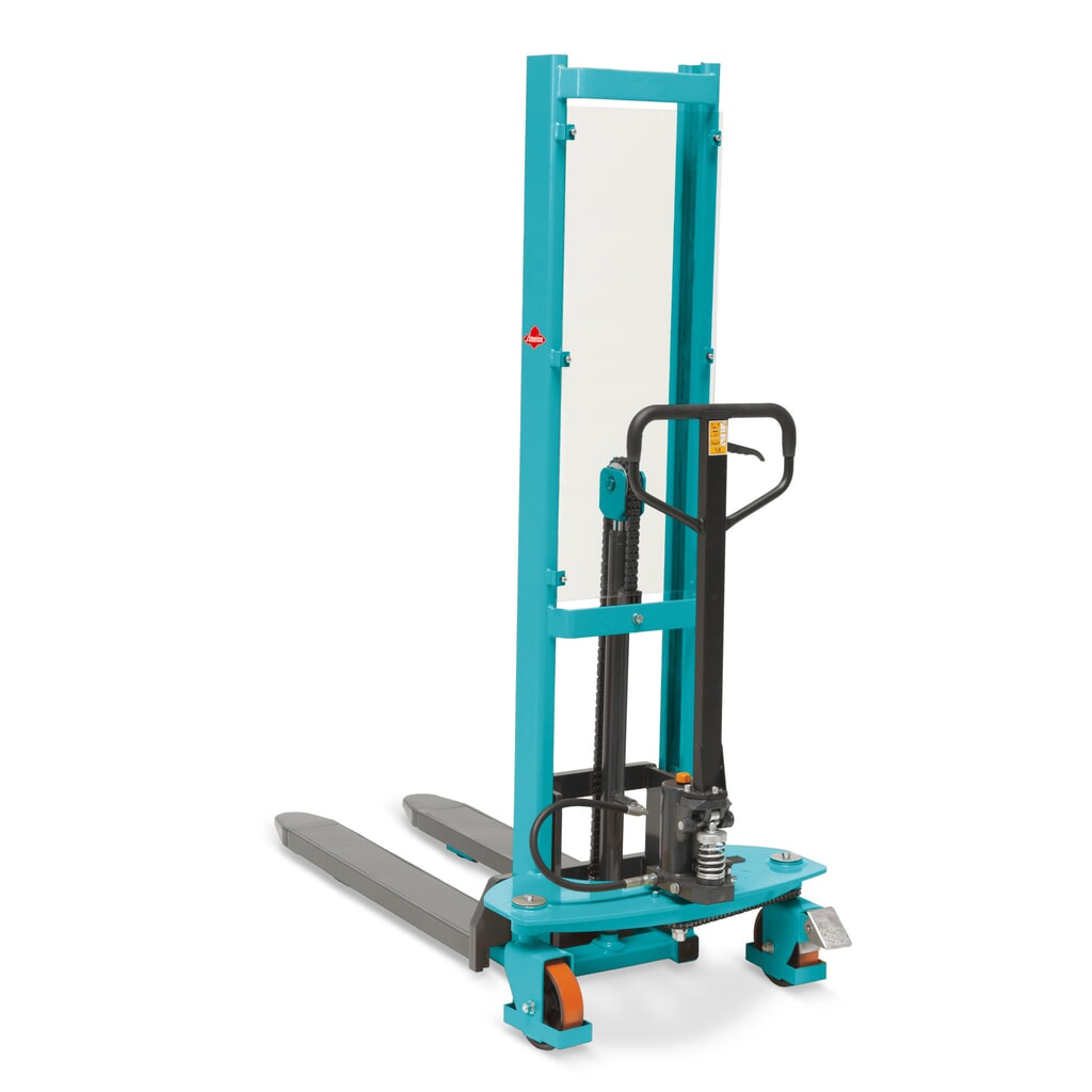 Hydraulik-Stapler Ameise® PSM 1.0 mit Schnellhub, Einfach-Mast, Hubhöhe 1.600 mm, Tragfähigkeit 1.000 kg Produktabbildung: Hydraulik-Stapler Ameise® PSM 1.0 mit Schnellhub, Einfach-Mast, Hubhöhe 1.600 mm, Tragfähigkeit 1.000 kg