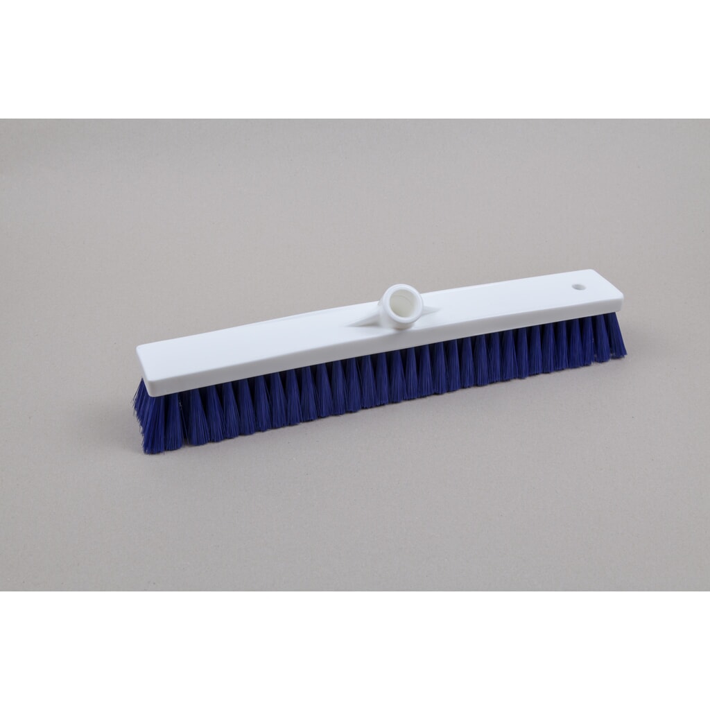 Hygiene-Saalbesen, Kunststoff, dt. Gewinde, Polyesterborsten 0.25, weich, 450 mm, blau Produktabbildung: Hygiene-Saalbesen, Kunststoff, dt. Gewinde, Polyesterborsten 0.25, weich, 450 mm, blau