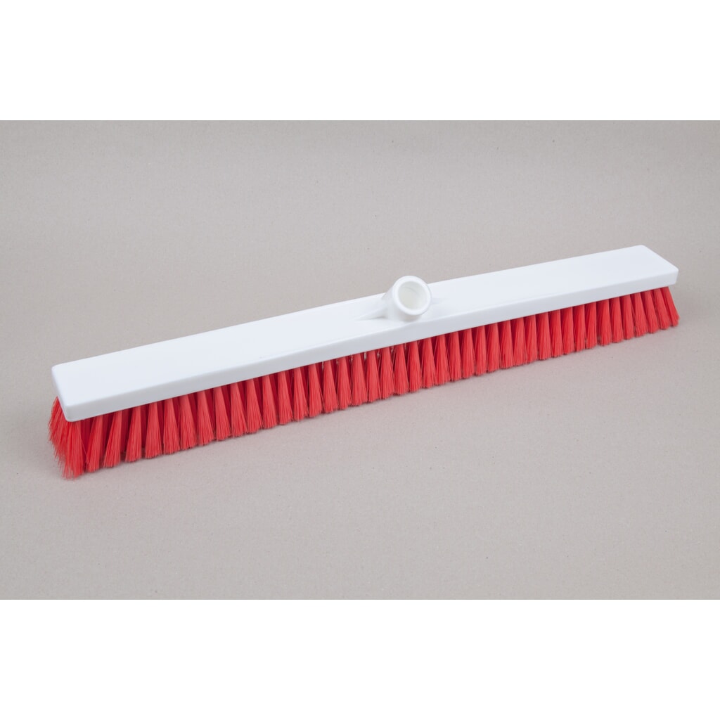 Produktabbildung: Hygiene-Saalbesen, Kunststoff, dt. Gewinde, Polyesterborsten 0.25, weich, 600 mm, rot