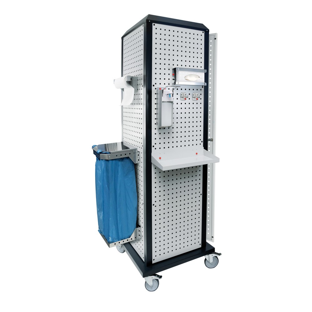 Product afbeelding: Hygiënestation Kappes RasterPlan®, mobiel, met deur en één legbord, hxbxd 2.175 x 700 x 700 mm, model 3