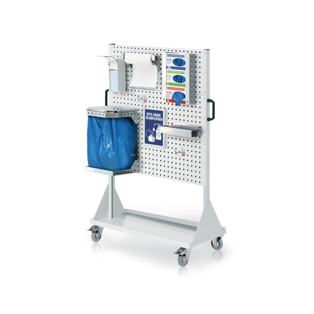 Product afbeelding: Hygiënestation Kappes RasterPlan®, mobiele scheidingswand, 3 geperforeerde platen, hxbxd 1.580 x 1.000 x 500 mm, model 1